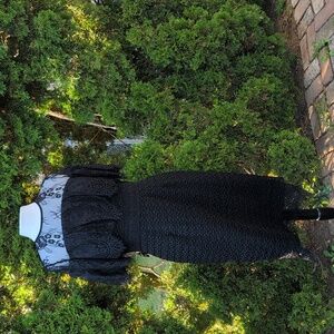 Antonio Melani Black Lace Fitted Cocktail Dress Size 10